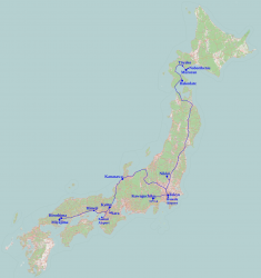 Unsere Reiseroute durch Japan.