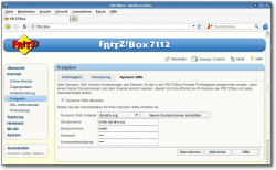 Die DynDNS-Einstellungen in der FRITZ!Box.