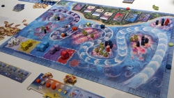 Australis – Spielplan in einer Vier-Personen-Partie.