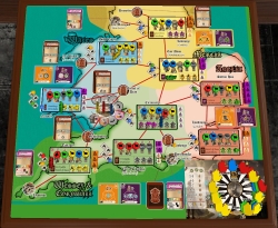 Chivalry – Spielplan bei Spielende zu viert Chivalry – Spielplan bei Spielende zu viert