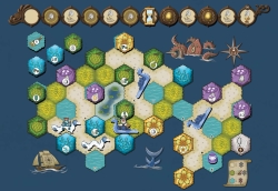 Wundersame Wesen – Spielbrett mit eingesetzten Drachen
