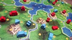 Clans of Caledonia: Blau hat das mit den Siedlungen nicht verstanden.