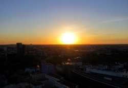 (Beinah) Sonnenuntergang in Hamburg.