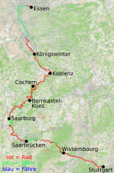 Radtour 2014, Gesamtstrecke: 620 km