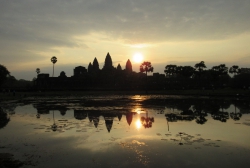 Sonnenaufgang in Angkor Wat.