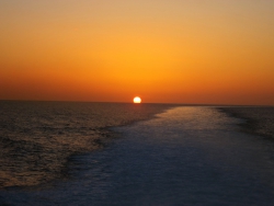 Sonnenuntergang auf dem Meer.