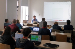 Matthias Baran zeigte, wie man Präsentationen mit Inkscape erstellen kann.