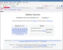 Die Debsource-Webseite